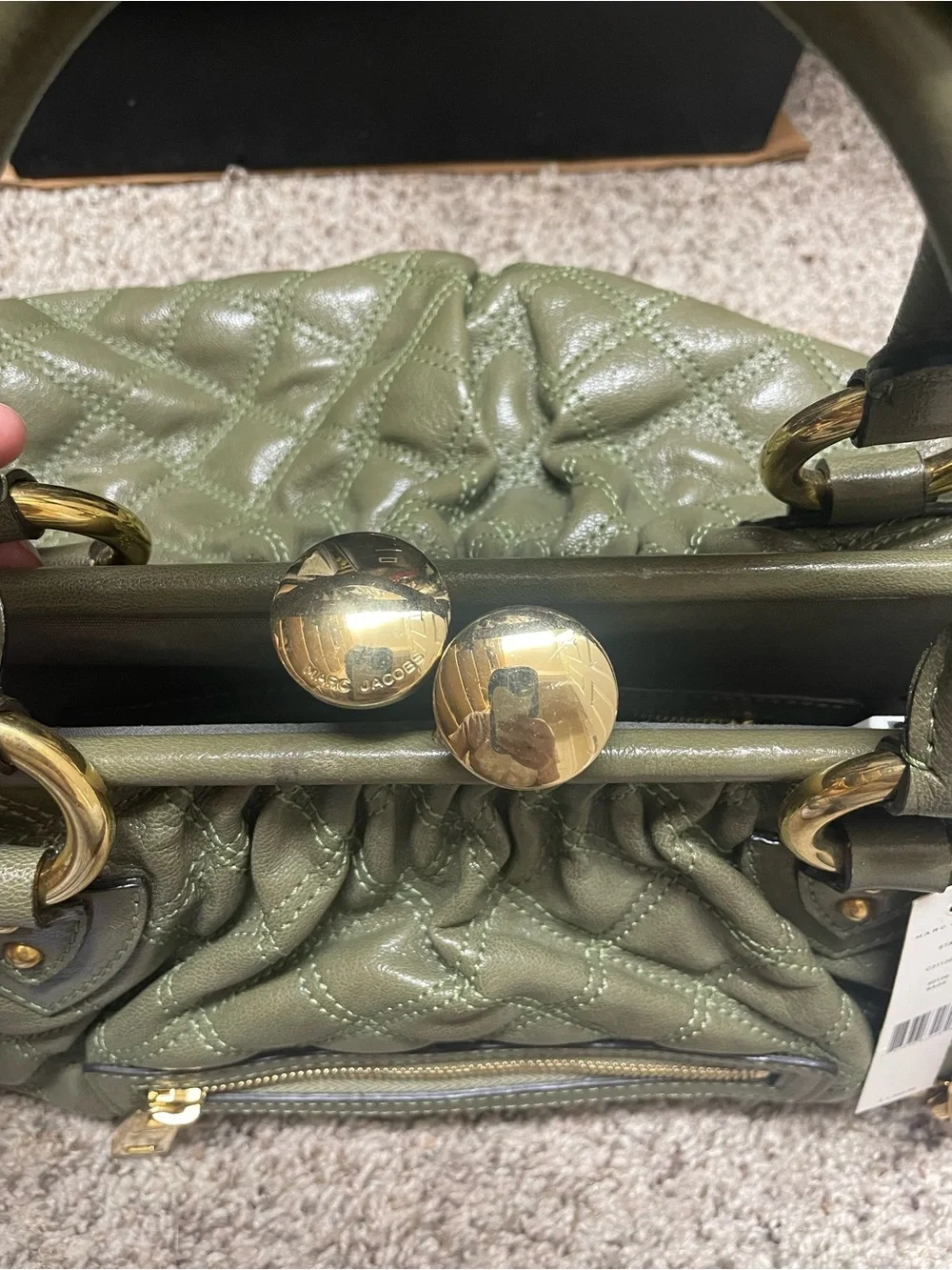 Original vintage Marc Jacobs Stam bag Sage Quilted Leather Satchel
